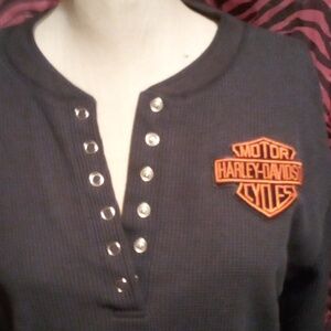 Harley Davidson, Med., long sleeved shirt.